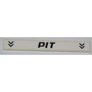 white tile 1 x 8 with black arrows and pit pattern sticker - set 8123