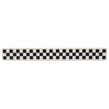 white tile 1 x 8 with black checkered pattern on white background sticker - sets 75874 76898 76899