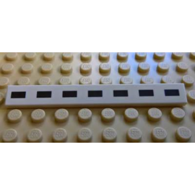 white tile 1 x 8 with black dotted line pattern