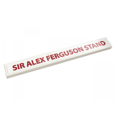 white tile 1 x 8 with red sir alex ferguson stand pattern sticker - set 10272