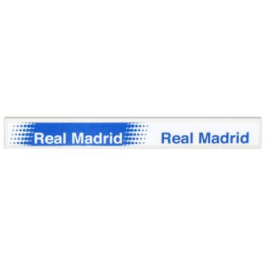 white tile 1 x 8 with blue real madrid and white real madrid on blue background pattern sticker - set 10299