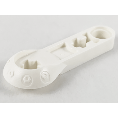 white technic rotation joint ball half with 3l liftarm thin