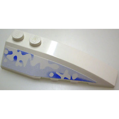 white wedge 6 x 2 right with snow and ice pattern sticker - set 3538