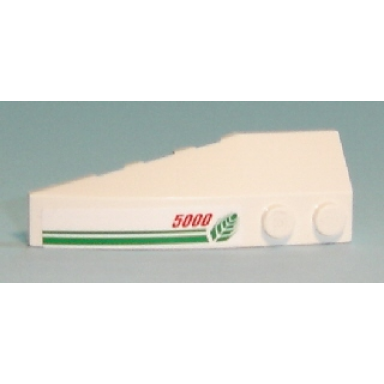 white wedge 6 x 2 right with wheat spike and red 5000 pattern sticker - set 7636