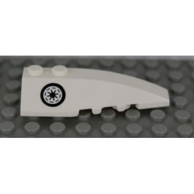 white wedge 6 x 2 right with black and white sw galactic republic symbol with thick border pattern sticker - set 7751