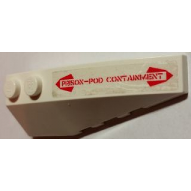 white wedge 6 x 2 right with prison-pod containment pattern sticker - set 5973