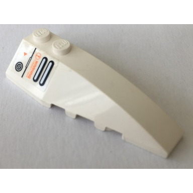 white wedge 6 x 2 right with orange warning flammable liquid and vents pattern sticker - set 7709