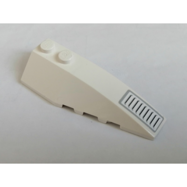 white wedge 6 x 2 right with vent pattern sticker - set 4210