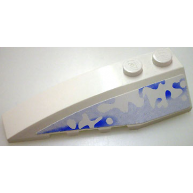 white wedge 6 x 2 left with snow and ice pattern sticker - set 3538