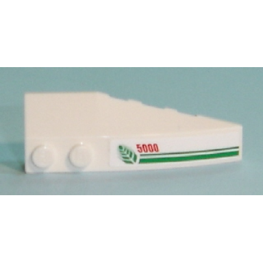 white wedge 6 x 2 left with wheat spike and red 5000 pattern sticker - set 7636