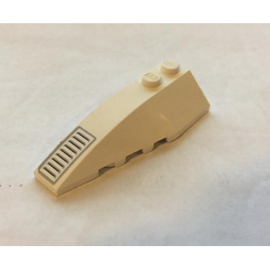 white wedge 6 x 2 left with vent pattern sticker - set 4210