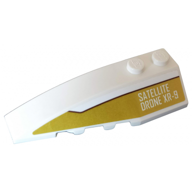 white wedge 6 x 2 left with satellite drone xr-9 on gold background pattern sticker - set 75970