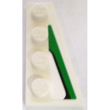 wedge plate 4 x 2 right with black and green pattern sticker - set 8898