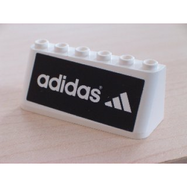 white windscreen 2 x 6 x 2 with adidas logo on black background pattern sticker - sets 3409-1 3420-1 3420-2 3421 3424