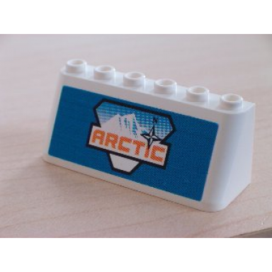 white windscreen 2 x 6 x 2 with arctic logo on blue background pattern sticker - set 3409-1