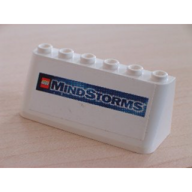 white windscreen 2 x 6 x 2 with lego mindstorms logo on blue background pattern sticker - sets 3409