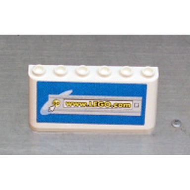 white windscreen 2 x 6 x 2 with yellow www.lego.com in address bar on blue background pattern sticker - sets 3420-1 3420-2 3420-4 3421 3425-1