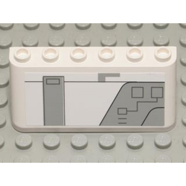 white windscreen 2 x 6 x 2 with sw gunship panel pattern upper right sticker - set 7163