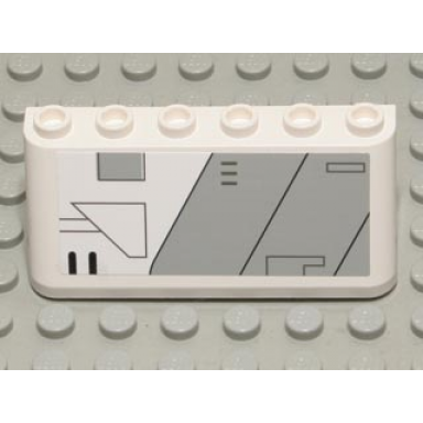 white windscreen 2 x 6 x 2 with sw gunship panel pattern lower right sticker - set 7163