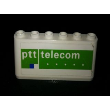 white windscreen 2 x 6 x 2 with ptt telecom on white and green background pattern sticker - set 880002-2 in combination with sets 3308 3309