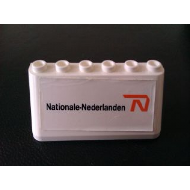white windscreen 2 x 6 x 2 with nationale nederlanden on white background pattern sticker - set 880002-2 in combination with sets 3308 3309