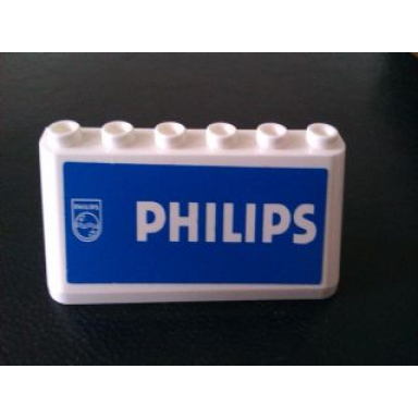 white windscreen 2 x 6 x 2 with philips on blue background pattern sticker - set 880002-2 in combination with sets 3308 3309