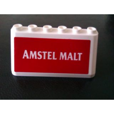 white windscreen 2 x 6 x 2 with amstel malt on red background pattern sticker - set 880002-2 in combination with sets 3308 3309