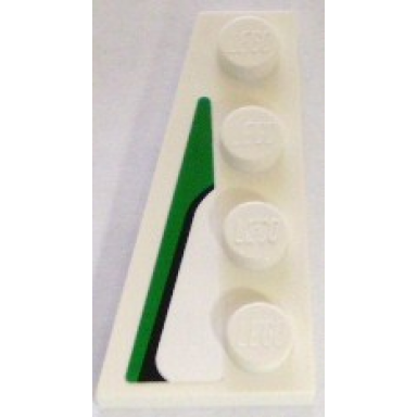 wedge plate 4 x 2 left with black and green pattern sticker - set 8898
