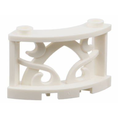 white fence 3 x 3 x 2 quarter round ornamental with 2 studs