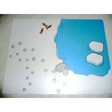 white plastic playmat duplo with water ice pattern from set 3621 polar animals explore