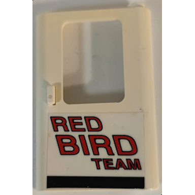 white door 1 x 4 x 5 train right thin support at bottom with red red bird team black stripe pattern sticker - set 5591