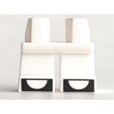 white legs short with black shoes open toe pattern