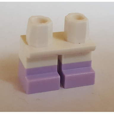 white legs short with molded lavender lower legs boots pattern