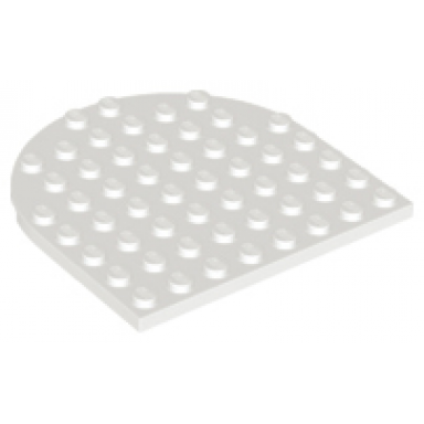 white plate round 8 x 8 rounded end