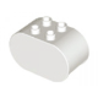 white duplo brick 2 x 4 x 2 rounded ends