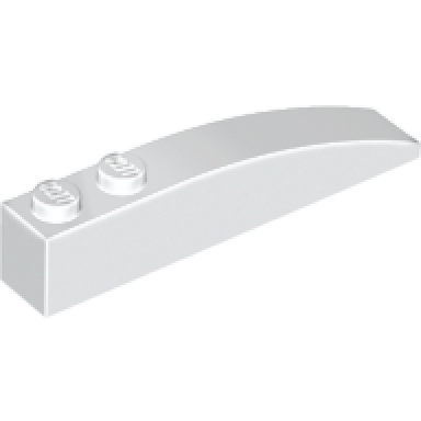 white slope curved 6 x 1