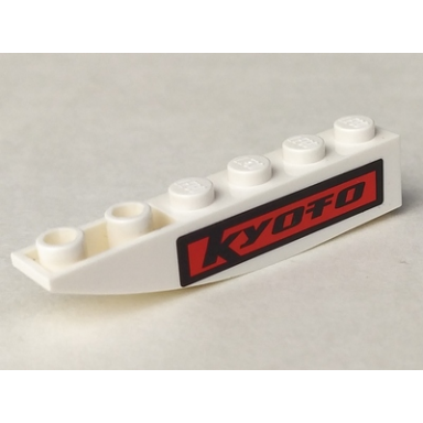 white slope curved 6 x 1 inverted with black kyoto on black and red background pattern model left sticker - set 8897