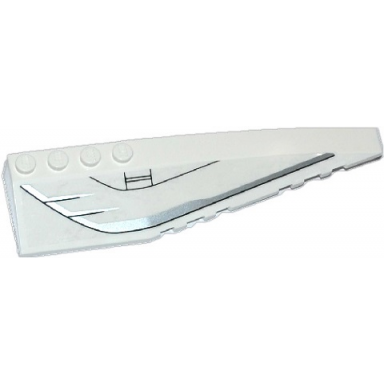 white wedge 12 x 3 right with dc javelin spaceship pattern sticker - set 76028