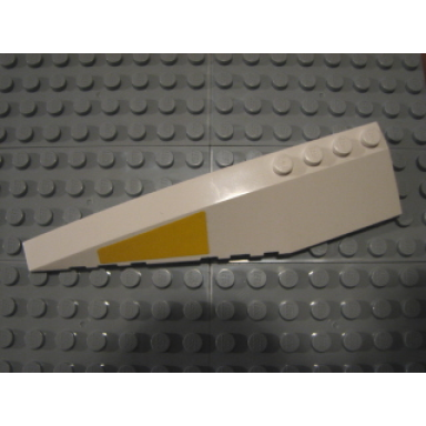 white wedge 12 x 3 left with yellow sw ucs y-wing wedge pattern sticker - set 10134