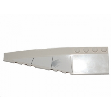 white wedge 12 x 3 left with black hull lines and damage pattern sticker - set 75003