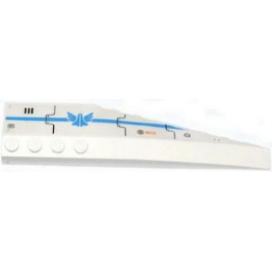 white wedge 12 x 3 left with vent blue stripe and galaxy squad logo pattern sticker - set 70709