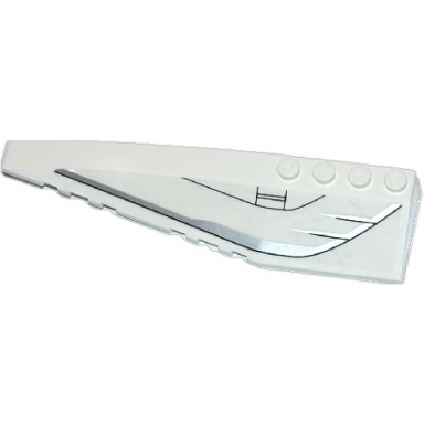 white wedge 12 x 3 left with dc javelin spaceship pattern sticker - set 76028