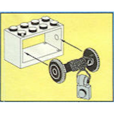 white string reel 2 x 4 x 2 holder with black drum with black string and light gray plate modified 1 x 1 with light attachment - thick ring 4209 4208 x77 4081b