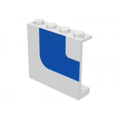 white panel 1 x 4 x 3 - solid studs with blue stripe pattern right
