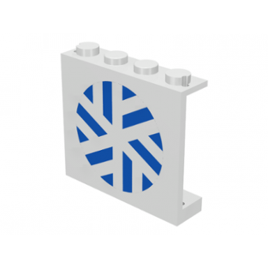 white panel 1 x 4 x 3 - solid studs with snowflake pattern