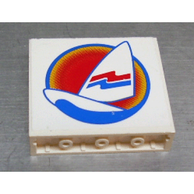 white panel 1 x 4 x 3 with surfboard and sail pattern sticker - set 6595