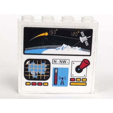 white panel 1 x 4 x 3 with computer display panel pattern sticker - set 6520