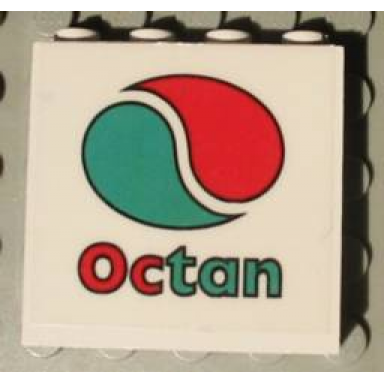 white panel 1 x 4 x 3 with octan logo pattern sticker - set 4549