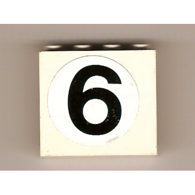 white panel 1 x 4 x 3 with 6 pattern sticker - set 8842