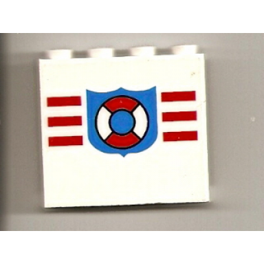 white panel 1 x 4 x 3 with coast guard pattern sticker - set 6338